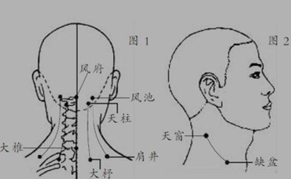 天窗穴的示意圖